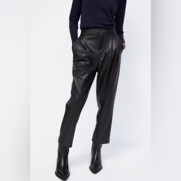 Zara Black Straight Leg Pants - Picture 3 of 7